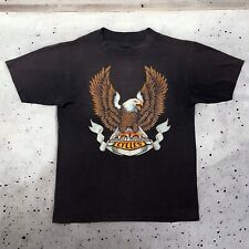 Vintage 80s Harley Davidson 3D Emblem Screaming Eagle Shirt Size M Louisiana USA picture