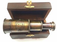 Victorian 6''' Brass Telescope with Wooden Box Spyglass picture