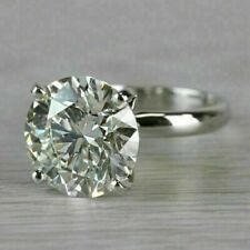Huge 5CT Round Moissanite Solitaire Engagement Wedding Ring 14K White Gold Over picture