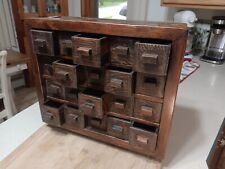 Vintage 20 Drawer Woodwn Apothecary Cabinet Folk Art Hardware picture