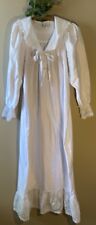 Vandemere Victorian Nightgown Medium White Crochet Lace Bow Edwardian Coquette picture