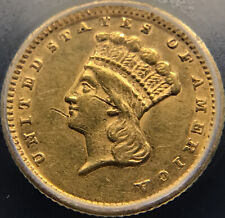 1874 G$1 ICG AU53 DETAILS TYPE 3 GOLD DOLLAR | LOW SURVIVAL POPULATION picture