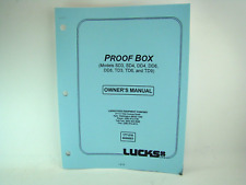 Lucks Proof Box Owners Manual SD3, 4, DD4, DD6, DD8, TD3, TD6, TD9 picture