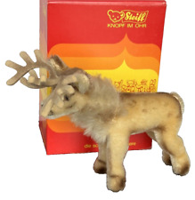 Steiff Renny reindeer 1968-1970 has button no tag in vintage box picture