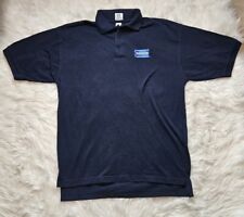 Vintage Blockbuster Employee Polo Shirt Embroidered Size Large Navy Blue picture