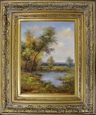 Framed Original Oil Painting, French Impressionism Landscape, Signed J Reneau picture