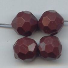 12pcs. VINTAGE BROWN OPAQUE ACRYLIC 14mm. FACETED ROUND BEADS   6074 picture