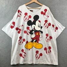 Vintage Mickey Unlimited White T shirt Mickey Mouse All Over Print size 2X picture