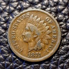 (ITM-4492) 1874 Indian Cent ~ FINE (F / FN) Cndtn ~ COMBINED SHIPPING picture