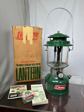 Vintage Green Coleman 220F Adjustable 2-Mantle Lantern Pyrex Glass USA 6/68 picture