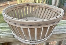 Unusual Antique Low Fruit Basket, Like a Large Strawberry Basket, Am, Circa 1920 picture