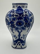 Vintage 1972 Royal Delft Pottery Blue And White Porcelain Urn. Missing The Lid. picture