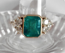 Art Deco Vintage Style 2.5CT Lab Created Emerald Engagement 14K Gold Finish Ring picture