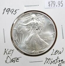 1995 Silver American Eagle BU 1 Oz Coin US $1 Dollar Uncirculated Brilliant Mint picture