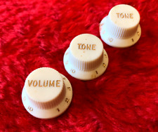 1960's Fender Stratocaster Volume and Tone 3 knob set 3 spoke New Old Stock NOS picture
