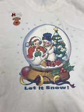 Christmas Let It Snowman Snow Globe T Shirt Mens M Winter Grandma Graphic Tee picture