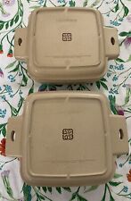 Vintage LittonWare Microwave Cookware 1 Quart Casserole w/ Divided Lid Lot Of 2 picture