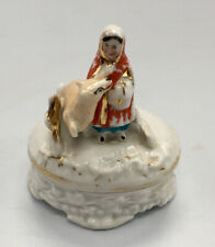 Antique German Conta Boehme Staffordshire Style 1800s Little Red Riding Hood Jar picture