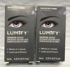 LOT OF 2 Bausch + Lomb LUMIFY Redness Reliever Eye Drops 0.25oz, exp:2024+ picture
