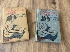 Vintage Antique Set Of 2 The Camp Fire Girls Books By Jane L. Stewart picture