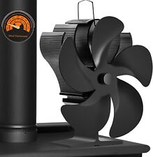 Wood Stove Fan, 5-Blade Fireplace Fan for Wood Burning Stove, Heat Powered fan picture