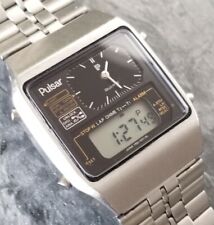Serviced Vintage 1981 Pulsar Dimension II Y651-5030 Men's Digital Analog Watch picture