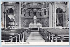 Watertown New York Postcard St Patrick Church Interior View Altar 1911 Antique picture
