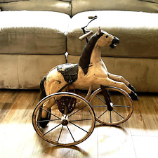 ANTIQUE HORSE VELOCIPEDE TRICYCLE - AGED TO PERFECTION picture