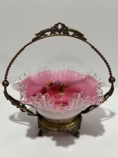 Antique Victorian Style Glass Bridal Wedding Basket picture