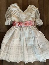 Martha’s Miniatures We’re Fussy Vintage Girls 6X Lace Dress Frilly Smocked picture