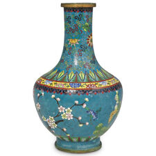 ⭕️ Fine 19th Century Chinese Cloisonne Vase, Superb Details and Gilding picture