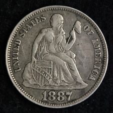 1887-S Seated Liberty Silver Dime XF E154 UCN picture
