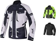 HWK Motorcycle Jacket for Men Adventure w/Cordura Textile Fabric, M - Light Grey picture