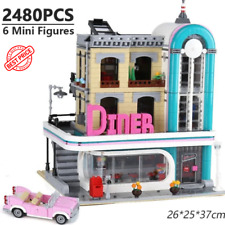 NEW DIY Downtown Diner 10260 Building Blocks Set Complete Set 2480pcs Model picture