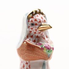 Herend Rust Fishnet PENGUIN BRIDE  24K Gold Accents picture