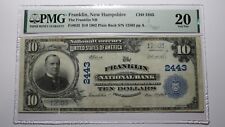 $10 1902 Franklin New Hampshire NH National Currency Bank Note Bill #2443 VF20 picture