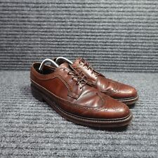 Vintage Florsheim Shoes Mens 13 Brown Brogue Grain Long Wing Dress Wingtip 76020 picture