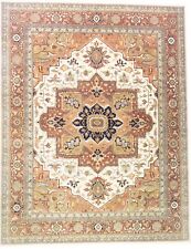 Oversized Geometric Handmade 12X15 Heriz Serapi Oriental Rug Farmhouse Carpet picture