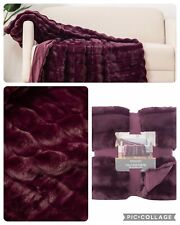 Berkshire Purple Plush Faux Fur Throw Reversable Silky & Warm Blanket 60