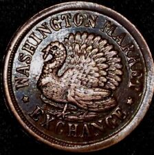 Estate Coin Dated 1863 RARE Civil War Token Washington Market LIVE AND LET LIVE picture