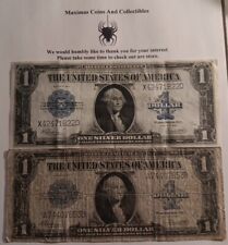Two $1 Silver Certificates 1923 large notes 101 years old J&M Tarantula Lot #001 picture