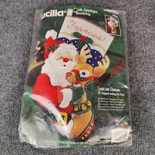 Bucilla Christmas Stocking Felt Applique Kit Santa Rudolph 18