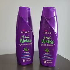 Lot Of 2 Aussie Shampoo Miracle Waves 12.1 Ounce Curly Or Straight Hair picture