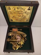 Vintage Maritime Brass Nautical 5 inches Sextant with Wooden Box Marine picture
