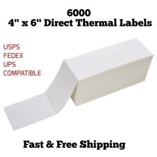 6000 4x6 Fanfold Direct Thermal Shipping Labels Perforated Label Lot | USA MADE picture