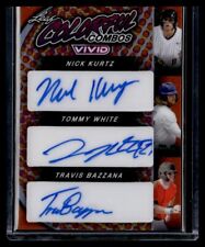 2023 Leaf Vivid Baseball Nick Kurtz Tommy White Travis Bazzana Triple auto #/3 picture