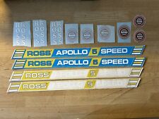 Lot Of Ross Apollo  5 Speed Bicycle Decals picture