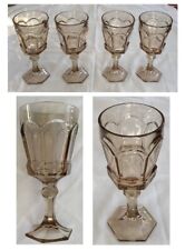 VINTAGE Fostoria Glass Goblets 8 oz. VIRGINIA HONEY YELLOW 1980s 4-Piece Set picture