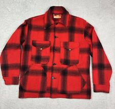 VTG The Filson Hunter 40s/50s Red Plaid Wool Cruiser D Pocket Union Made Jacket picture