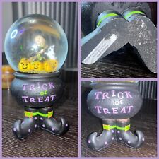 Halloween Water Snow Globe Witch Cauldron Ghost Pumpkins Flying Bats 9